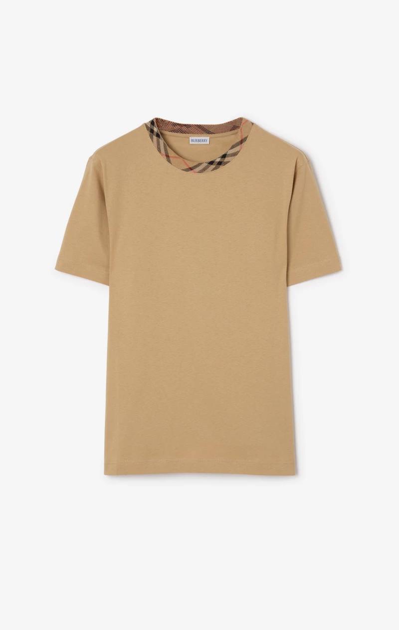 Check Trim Cotton T-shirt