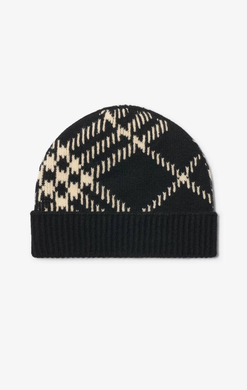 Check Cashmere Blend Beanie