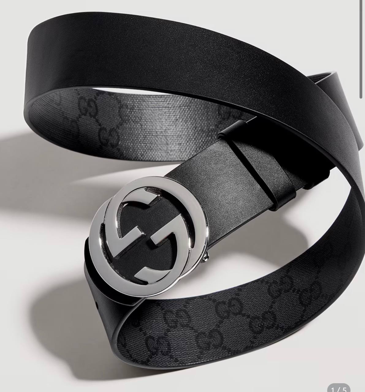 Reversible belt with Interlocking G buckle
