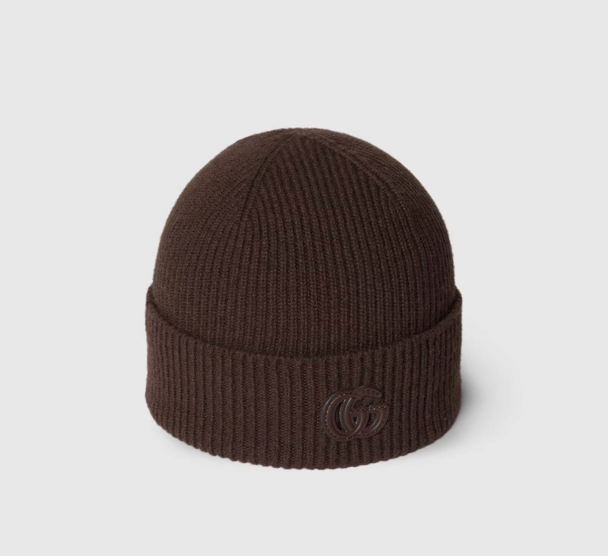 Cashmere hat with patch