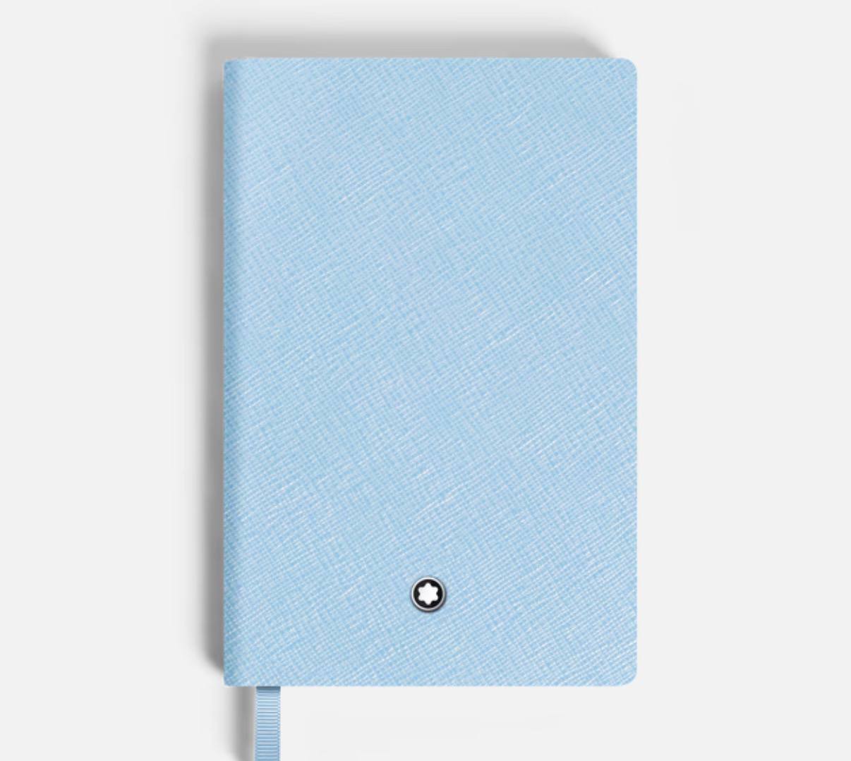 NOTEBOOK SMALL, SAFFIANO LEATHER, BLUE - LINED PAGES