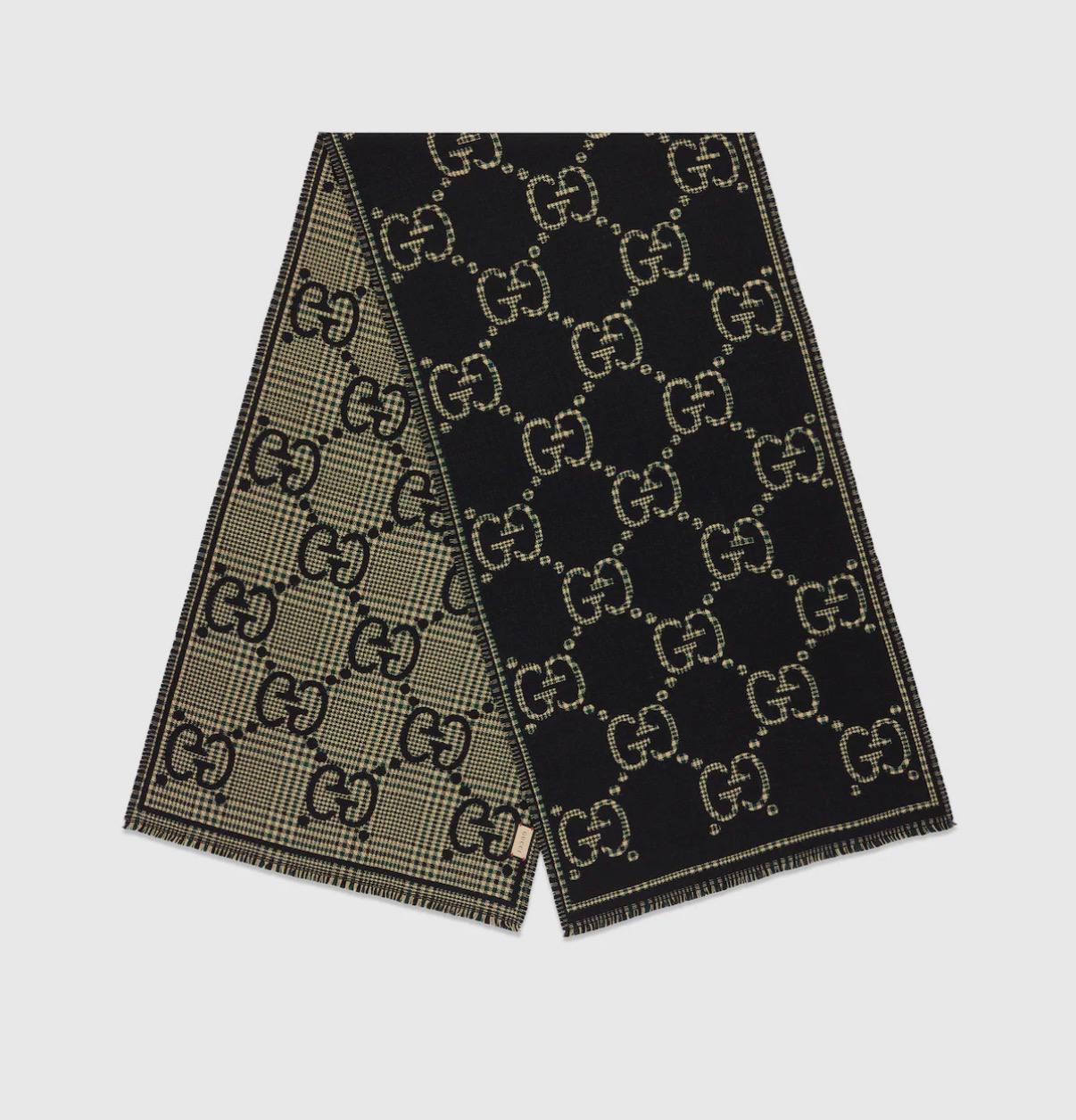 Check GG wool scarf