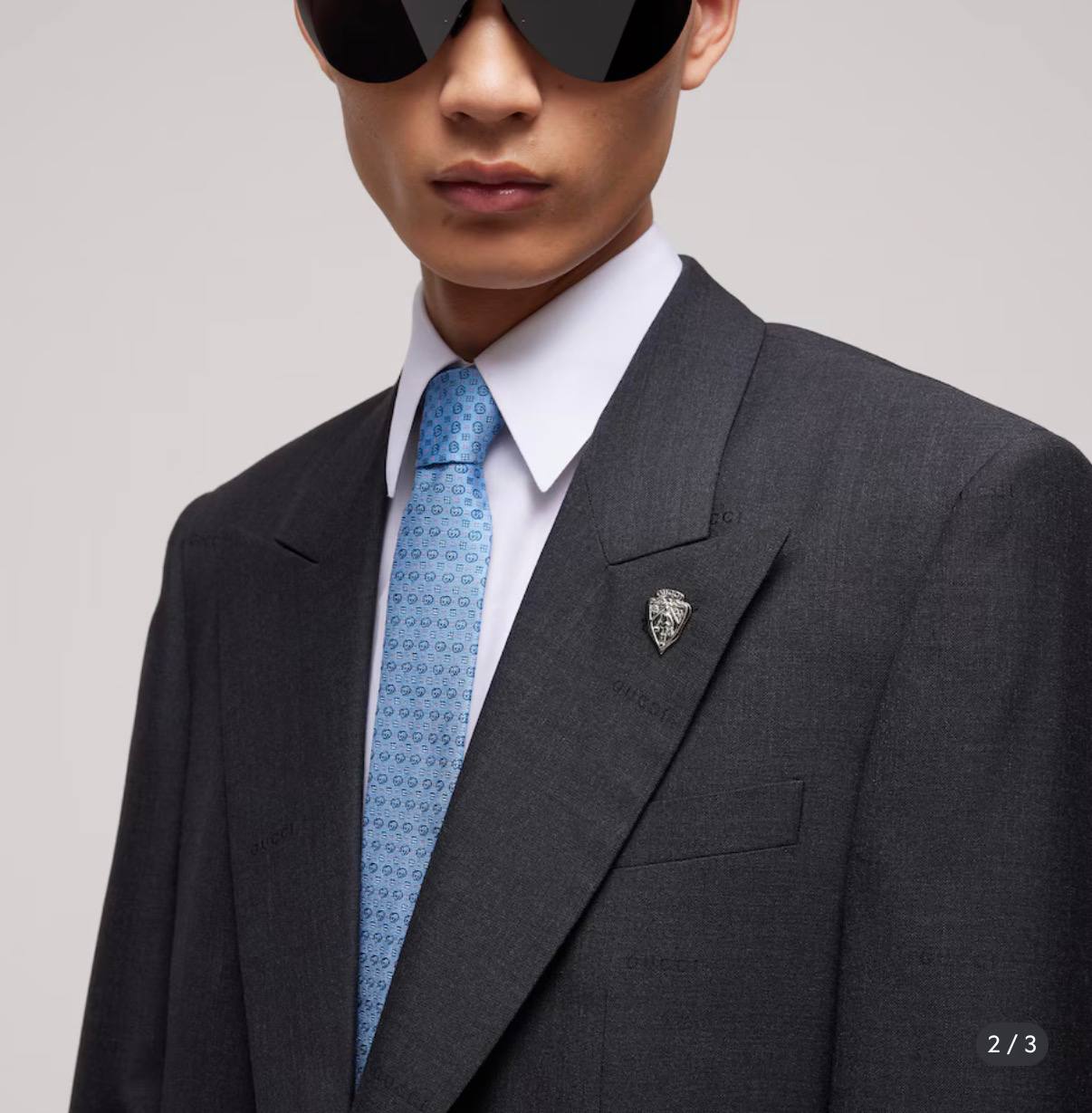 Interlocking G silk jacquard tie