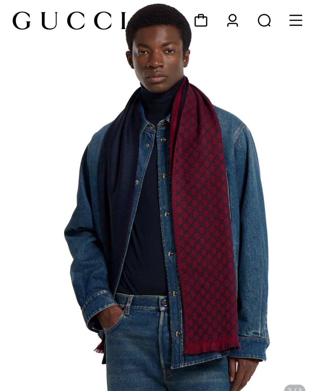 GG wool jacquard scarf