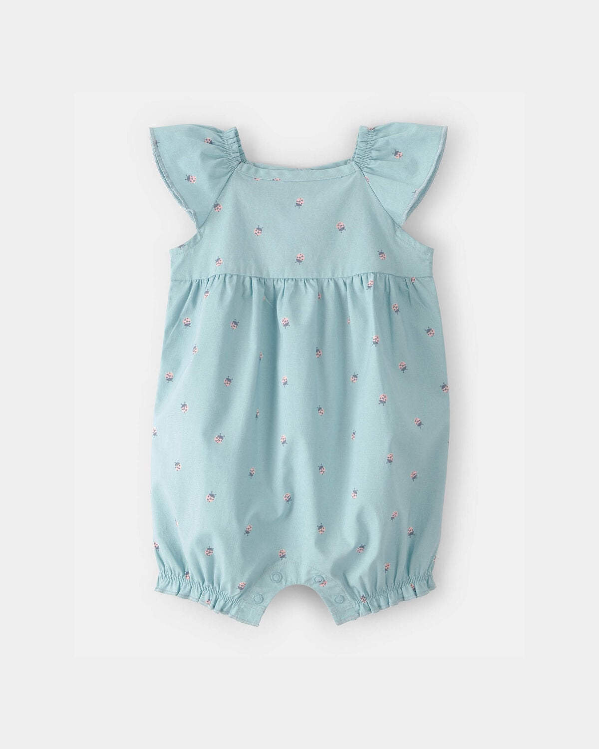 Baby Girl Ladybug Flutter-Sleeve Romper - Blue | Carter's