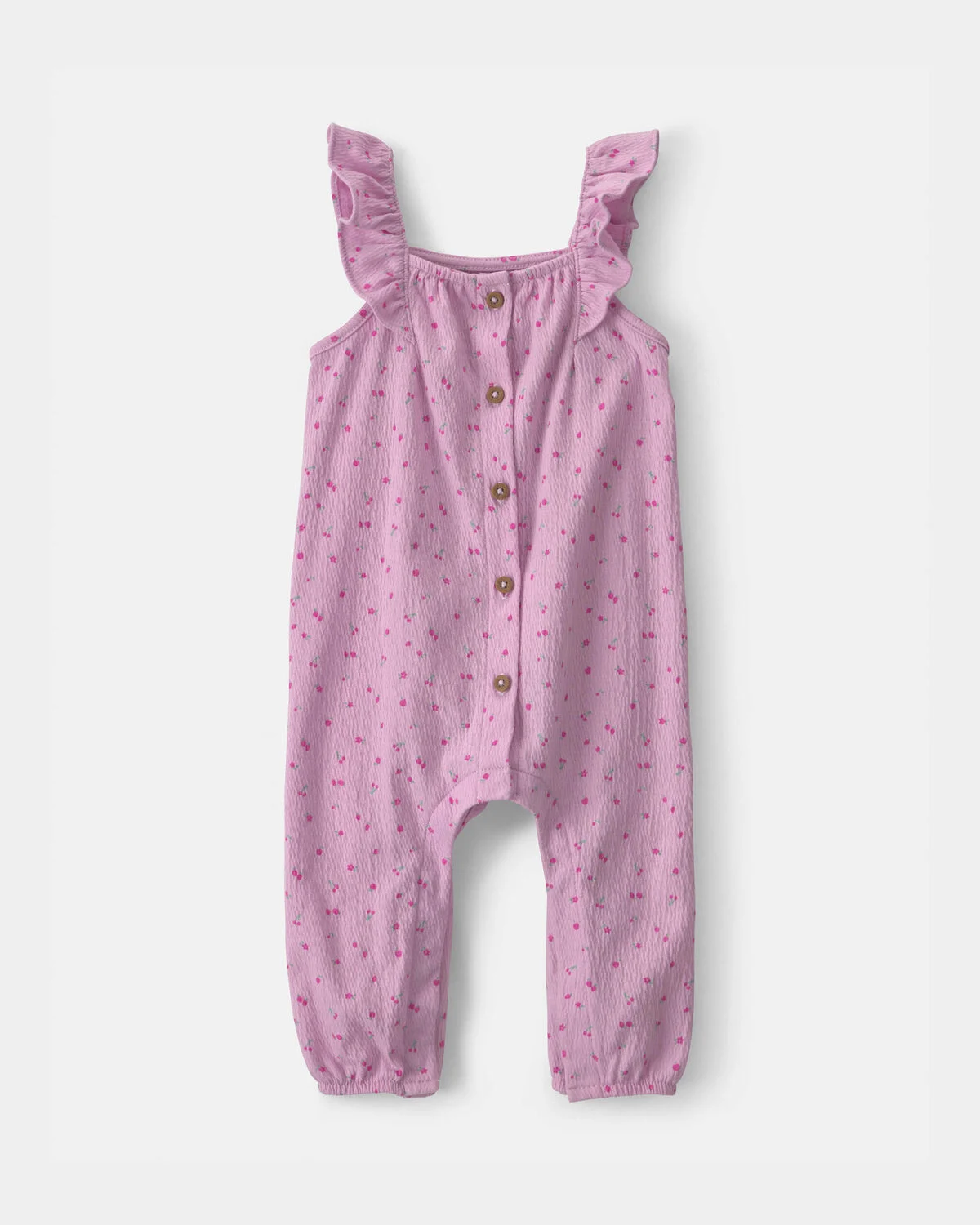 Baby Girl Cherry Flutter Sleeve Jumpsuit - Pink | Carter's